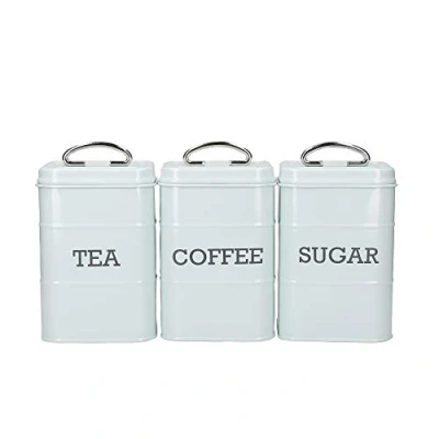 Image of Living Nostalgia Vintage Blue Three Piece Storage Tin Set