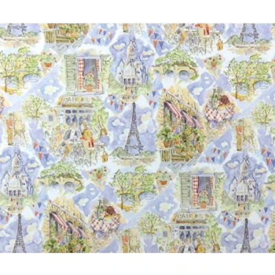 Image of Melody Jane Dolls House &#039;April in Paris&#039; Miniature Print 1:12 Scale Scene Wallpaper