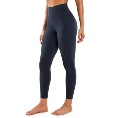 Image of CRZ Yoga Women&#039;s Naked Feeling 25 Inches High Waist Leggings Tight Pants Workout Gym Navy R009 12