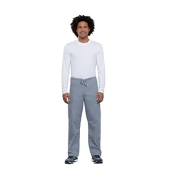 Image of Cherokee Men Man Scrubs cargo trouser Originals Medical Clothing With Adjustable Drawstring Zip Fly WWE4100 Grey XS