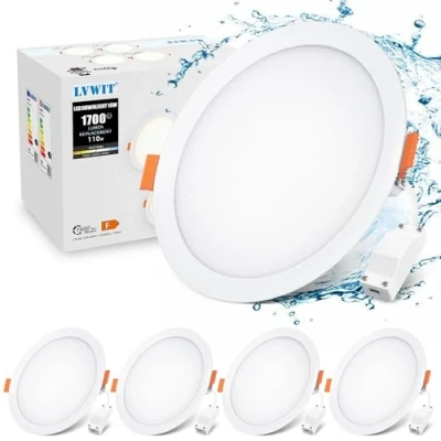 Image of LVWIT Bathroom Ceiling Panels,16W Led Recessed Downlight Ceiling,Round Panel Light,Dimmable Spot Lights,1700LM,3000K,4000K,6500K,Led Downlights spotlights for Living Room(4 PCS