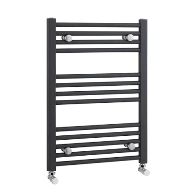 Image of Balterley Heated Vertical Towel Rail with Straight Rails 1028 BTU 700mm x 500mm Anthracite