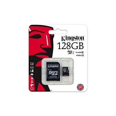Image of KINGSTON 128GB CLASS 10 MICRO SD CARD WITH ADAPTER