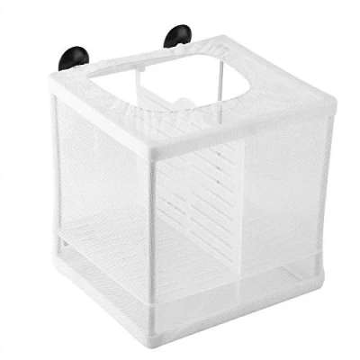 Image of Rodipu Fish Breeding Box Isolation with Suction Cups Nursery for Aquarium Breeder Net Fry Hatchery Incubator Tank Baby Fishes Shrimp Clownfish and Guppy