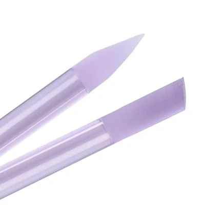 Image of Bona Fide Beauty Glass Cuticle Pusher 1Pc Purple Tool. Dual Ended Czech Crystal with Pointed and Slanted Ends