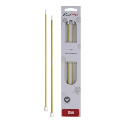 Image of KNITPRO KP47237 Zing: Knitting Pins: Single Ended: 25cm x 3.50mm, 3.5mm Green