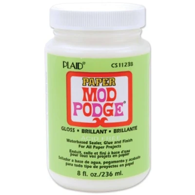 Image of Mod Podge CS11238 8 oz Paper Gloss Waterbase Sealer, Glue and Finish, Clear