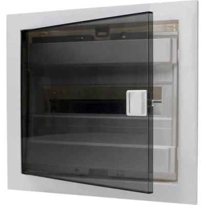 Image of Kopp Flush mounted Fuse Box with Plastic Door Single Row for 12 Pole Pack of 1, Grey/Black, 346001004