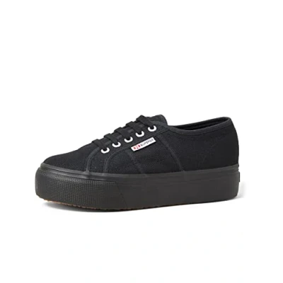 Image of Superga Women&#039;s 2790 acotw Linea Up and Down Sneaker, Black (996), 3.5 UK