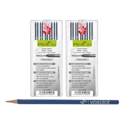 Image of vasalat Pica Dry Refills, Multi Use Pack of 20, Water Soluble Graphite 2B, Sharpened