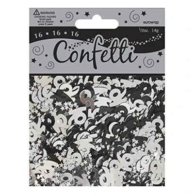 Image of Black/Silver Number 16 Confetti