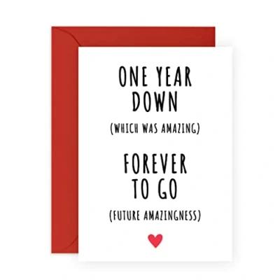 Image of Central 23 1st Anniversary Card For Couple First Wedding Wife Husband Sweet Gift Partner Comes With Fun Stickers Made In UK