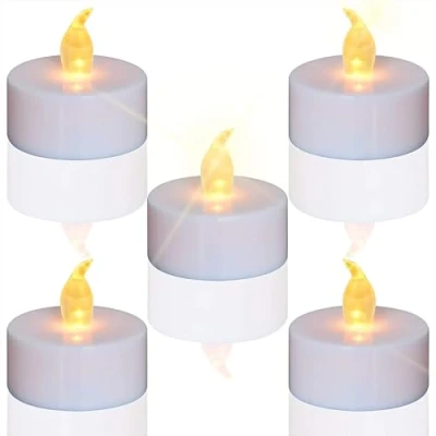 Image of TEECOO Tea Lights Led Candles:400 pcs Battery Operated Candle Flameless Candles Flickering Warm Yellow Electric Decoration for Party Halloween Festivals Weddings etc