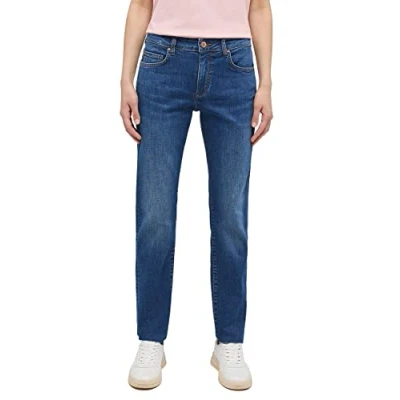 Image of MUSTANG Women&#039;s Style Crosby Relaxed Slim Jeans, Medium Blue 682, 34W x 38L