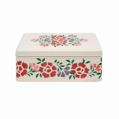 Image of Elite Tins Emma Bridgewater Antique Roses Deep Rectangular Tin 195 x 154 75mm