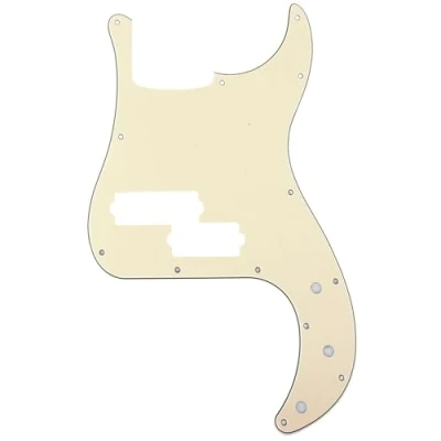 Image of Musiclily Pro 5 String 13 Hole Contemporary P Bass Pickguard for Fender Mexican Precision Bass, 3Ply Cream