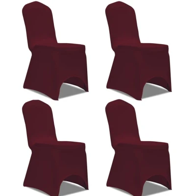 Image of vidaXL Stretch Chair Cover 4 pcs Bordeaux