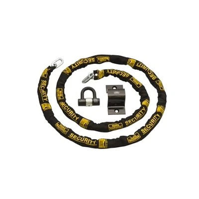 Image of Burg Wachter 3M Sold Secure Gold Bike Chain, Lock &amp; Ground Anchor Kit, Black