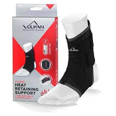 Image of VULKAN Classic Left Ankle Brace, Medium, Support for Rolled Ankles, Sprains, and Strains, Compression Sleeve Athletes Exercising, Stabiliser Achilles Injuries Plantar Fasciitis