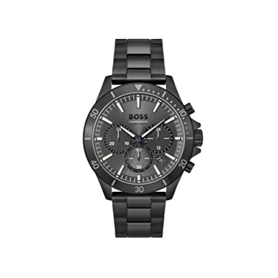 Image of BOSS Chronograph Quartz Watch for Men with Black Stainless Steel Bracelet 1514058