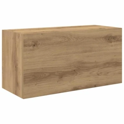 Image of vidaXL Bathroom Wall Cabinet Artisan Oak Modern Engineered Wood Storage Versatile for Bathroom, Kitchen, and Bedroom Compact 60x25x30 cm Quiet Gas Spring Doors