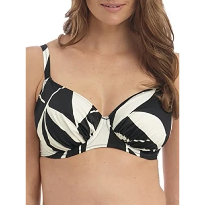 Image of Fantasie ILE De Re Gathered Full Cup Bikini Top &amp; Cream Black 32DD