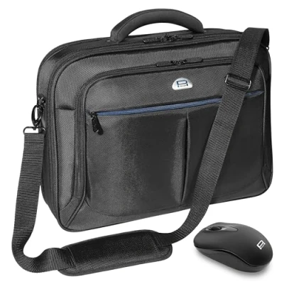 Image of PEDEA laptop bag &quot;Premium&quot; for notebooks with screens up to 15.6 inches (39.6 cm); shoulder incl. wireless mouse, black