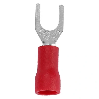 Image of 250Pcs SV1.25 4 Fork Terminals Insulated Electrical Wire Crimp Heat Shrink Connectors Set(Red)