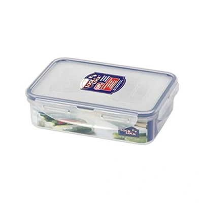 Image of Rectangular 550ml (179 x 127 53mm), Clear/Blue