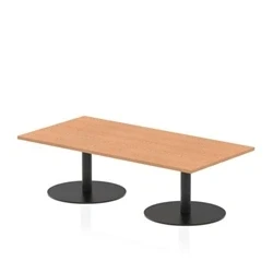 Image of Italia 1600 x 800mm Rectangular Coffee Table Oak Top 475mm High Black Leg