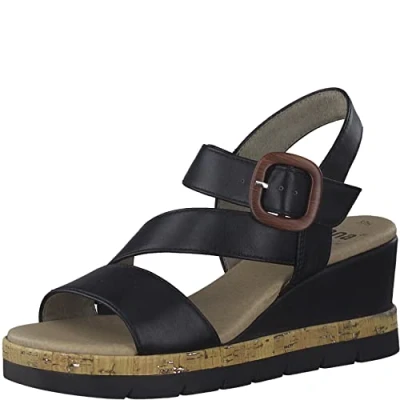 Image of Jana Softline Women&#039;s 8 28370 20 Heeled Sandal, Black, 6 UK
