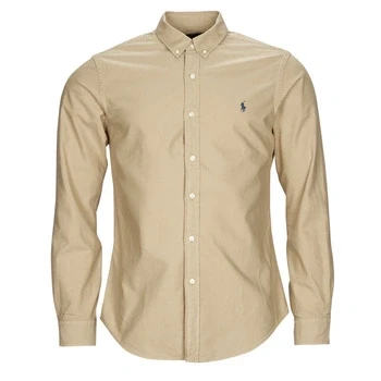 Image of Polo Ralph Lauren SLIM FIT Garmentdyed Oxford Shirt Shirt, Men&#039;s, Size: Small, Surrey tan
