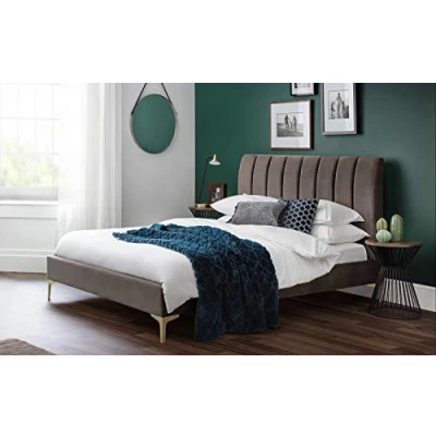 Image of JulianBowen Platform, Fabric, Charcoal Grey/Gold, Double