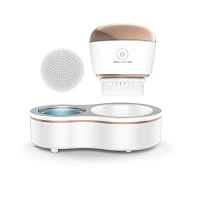 Image of Rowenta Anti Ageing Facial Cleansing Brush, Gentle Ultrasonic Vibrations, Clean Pores, Refines Skin, Sensitive Skin Friendly, Waterproof, Remove Make Up, LED Sanitising Zone, Glow LV4020