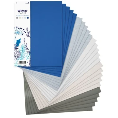 Image of Netuno 25x Creative Paper Winter Theme A4 210x297mm 8.3x11.7 in Coloured Card Craft Colourful 5 Colour Assorted DIY Set Scrapbooking Arts and Crafts Decorative cardstock