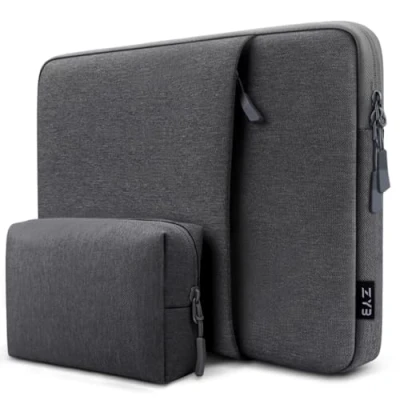 Image of ZYB Laptop Sleeve 14 Inch, Waterproof Shockproof Inch Case for Notebook Lenovo Thinkpad IdeaPad, 2023 2024 MacBook Air 15 15.3 M3 M2, 14&quot; HP Dell Acer Chromebook Mac Pro Grey