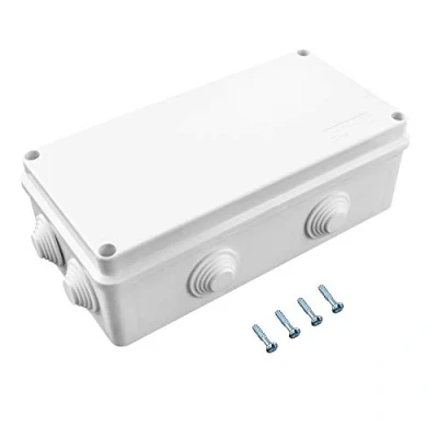 Image of QWORK® Electrical Junction Box, Waterproof Dustproof IP65 ABS Plastic Universal Project, White, 7.9 x 3.9 2.8 inch (200 100 70mm)