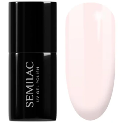 Image of SEMILAC Light Pink Gel Nail Polish. 100% Odourless, Long Lasting &amp; Easy To Apply. UV/LED Varnish For Manicure Pedicure At Home Or Salon 7ml 128 Marshmallow.