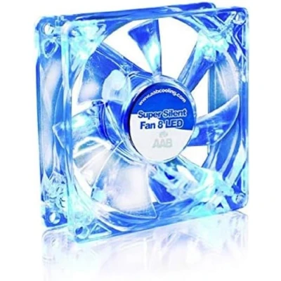 Image of AABCOOLING Super Silent Fan 8 Blue LED and Efficient 80mm with 4 Anti vibration Pads, PC Fans Blue, Intake Fan, LED, 12V DC 13.9 dB(A), 16.4 CFM, 1600 RPM