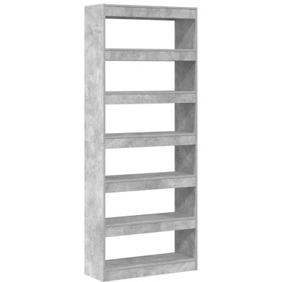 Image of vidaXL Concrete grey Bookshelf Engineered wood