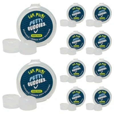 Image of Putty Buddies Super Soft Comfortable Original Swimming Earplugs for Kids (Block Water) 10 Pair Clear