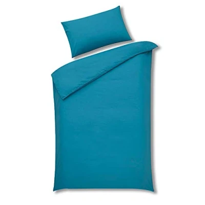 Image of 2 Piece Bedding Set Pillowcase+Duvet Cover for Baby Toddler to fit Cot/Cot Bed (Aqua, 100 x 135cm)