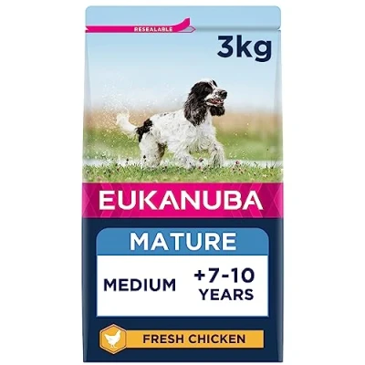 Image of Eukanuba Complete Dry Dog Food for Mature Senior Medium Breeds with Fresh Chicken 3 kg