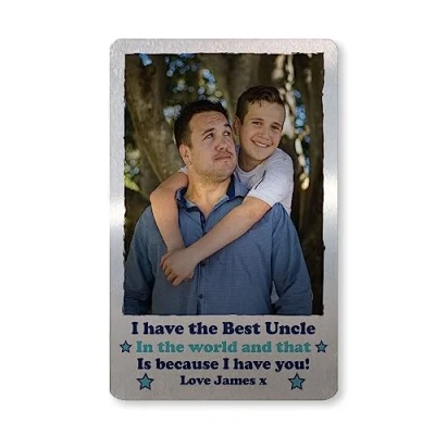 Image of Best Uncle Gift Novelty Personalised Wallet Card Insert Brother Birthday For Him