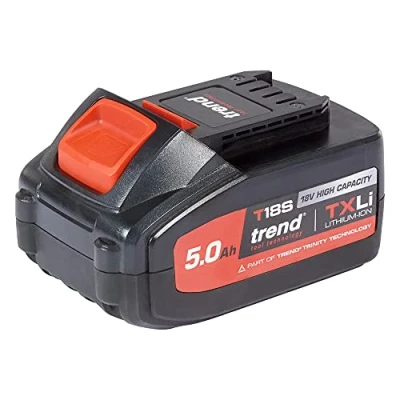 Image of Trend T18S 18V 5Ah High Capacity Battery Compatible with the Cordless Range, TXLI, Black, T18S/BA5A
