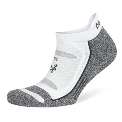 Image of Balega Blister Resist No Show Socks For Men and Women (1 Pair), White/Grey, Medium
