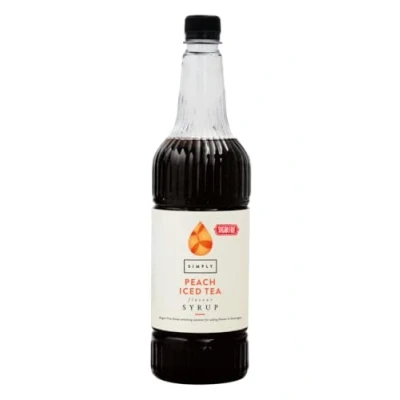 Image of Simply Sugar Free Peach Iced Tea Syrup, Vegan &amp; Gluten Beverage Syrup for Cordial Squash, Cocktails Mocktails (1 Litre)