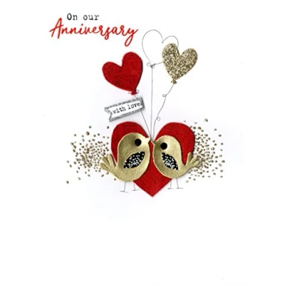 Image of On Our Anniversary With Love Irresistible Greeting Card Embellished Cards