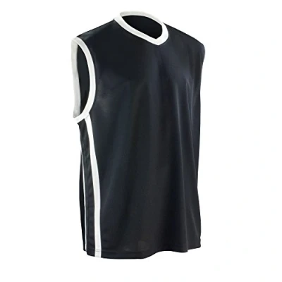 Image of Spiro Men&#039;s Basketball Quick Dry Tops Black/White, 3X Large