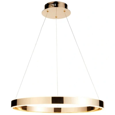 Image of Gen Integrated LED Pendant Ceiling Light French Gold Finish, Frosted Acrylic, 1x
